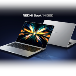 Xiaomi Redmibook 14 (2026): vistas frontal y trasera del portátil en color plata aluminio